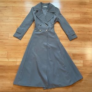 Classic Gray Trench Coat - Size S